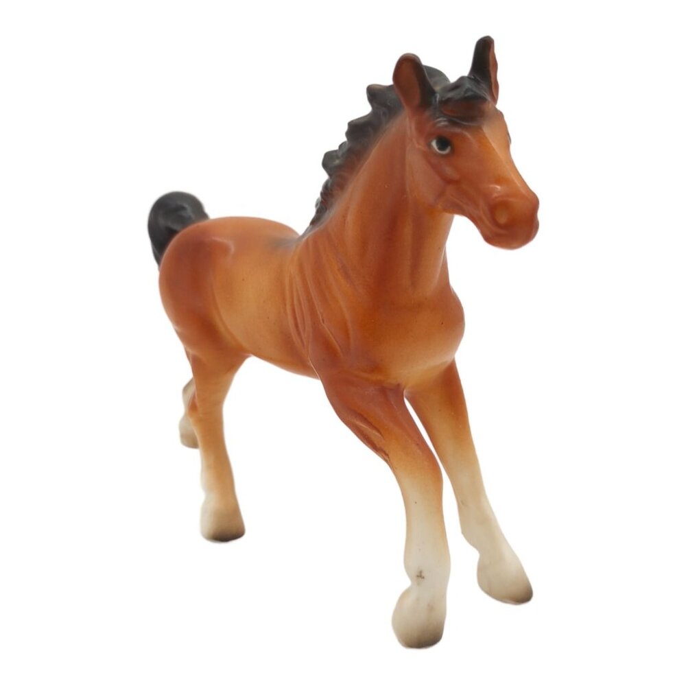 Ucagco Japan Ceramic Horse Figurine Vintage Brown Foal Mid-Century‎ Decor Japan